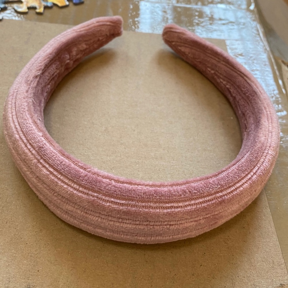 Anthropology Pink Velvet Headband (never worn)